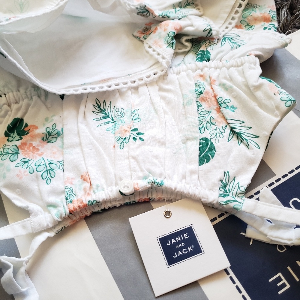 NWT Janie and Jack floral romper baby girl clothes - Picture 6 of 6